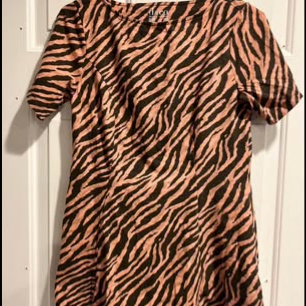 Zebra Print Short Sleeve Dress